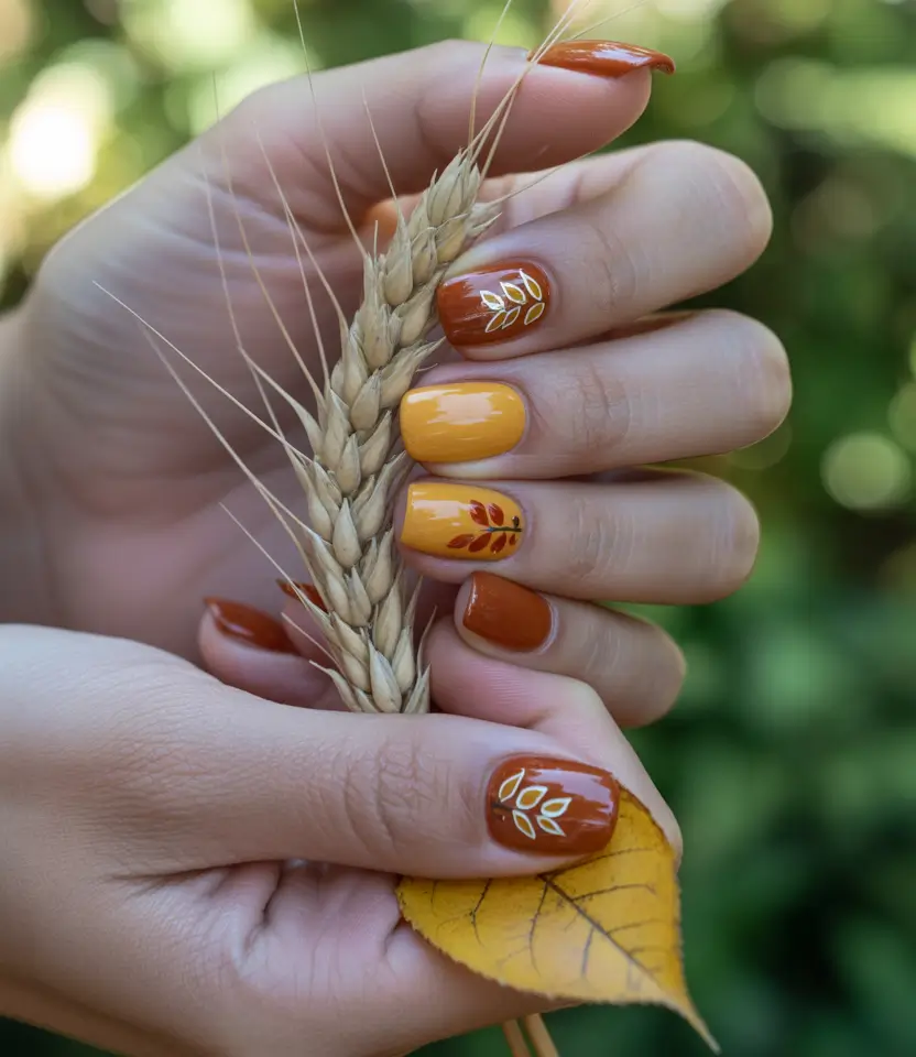 fall-season-nails-Harvest-Inspired-Minimal-Art