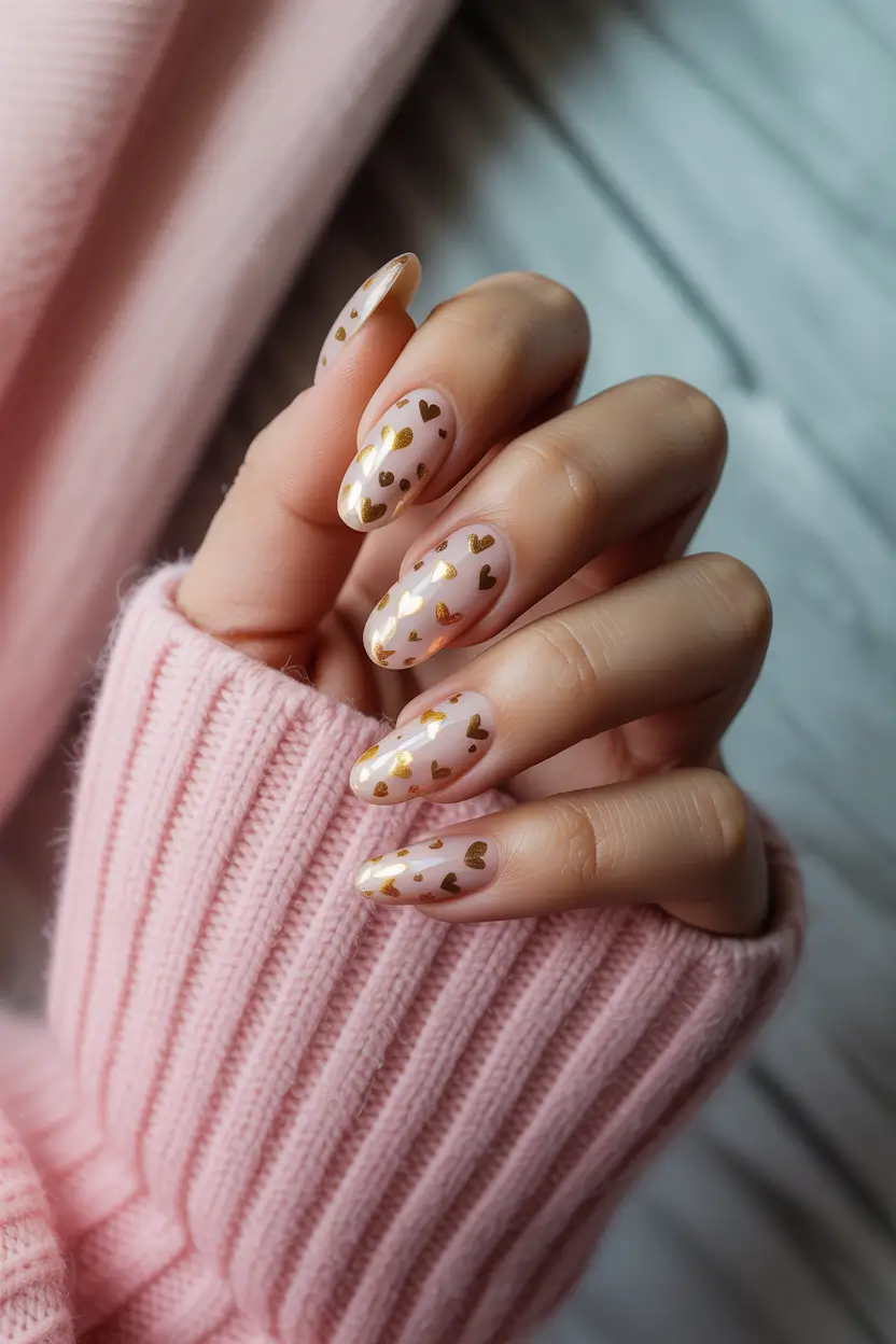 fall-season-nails-Golden-Hearts-&-Nude-Whispers