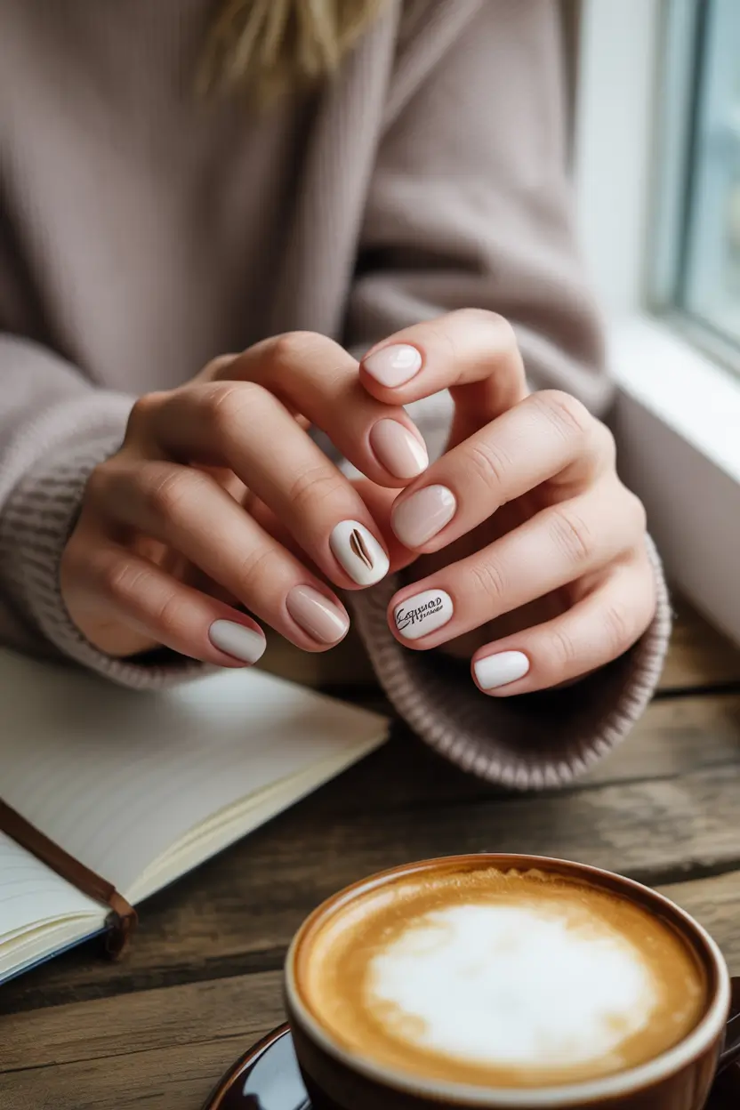 Coffee Cream Minimalism with a Hint of Espresso+2025 Fall Season Nail Ideas