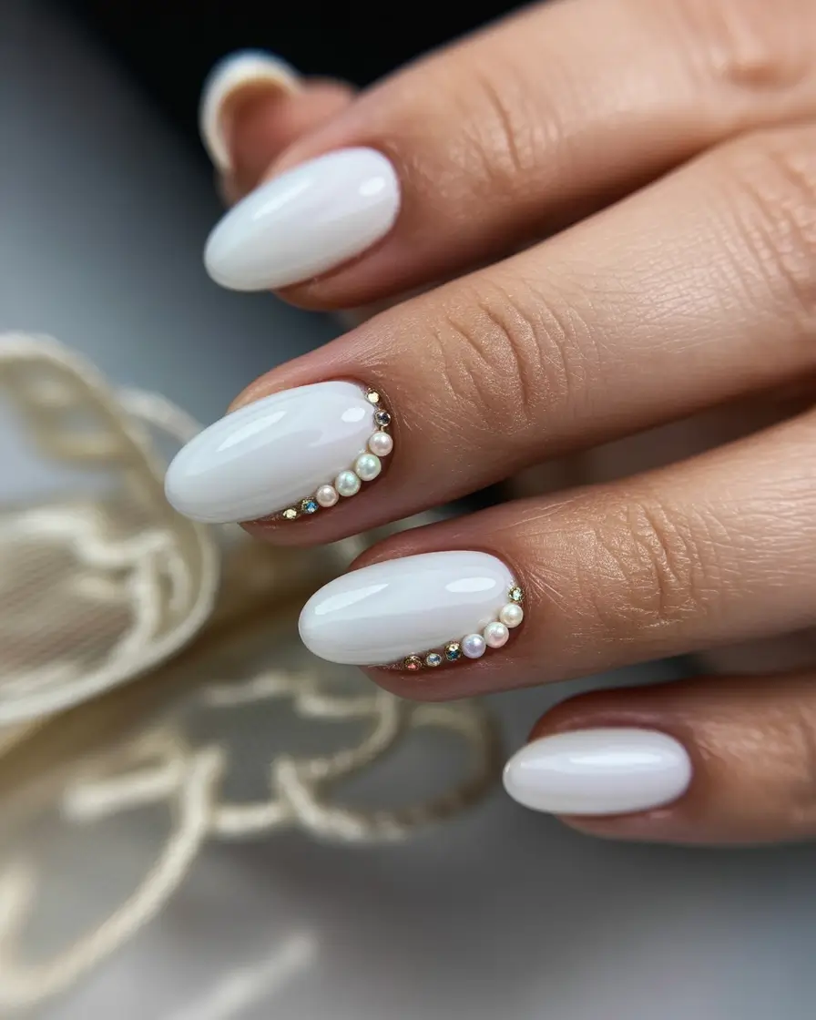 fall-wedding-nails-pearl-studded-cuticles-on-milky-white