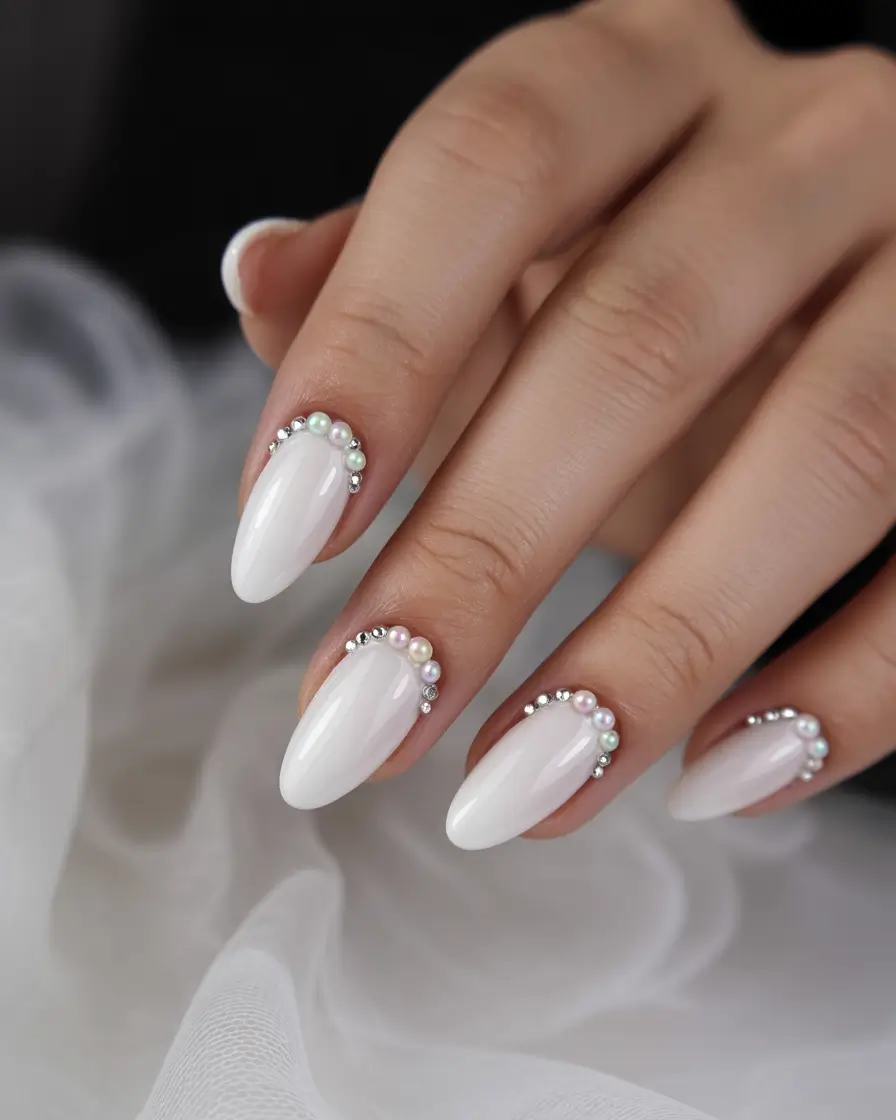 fall-wedding-nails-Pearled-Perfection-with-Almond-Elegance