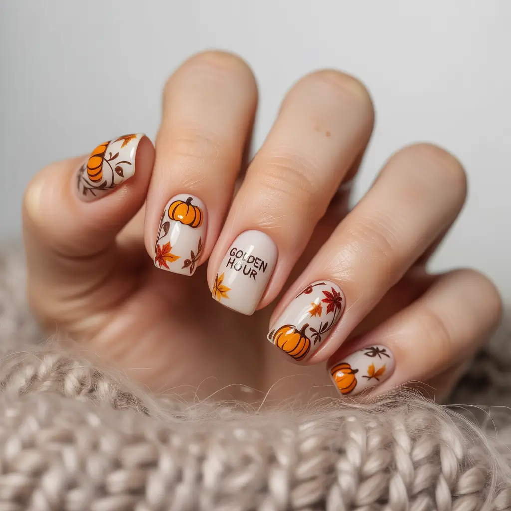 Autumn Nail Color Ideas 2025 Pumpkin Spice and Everything Nice