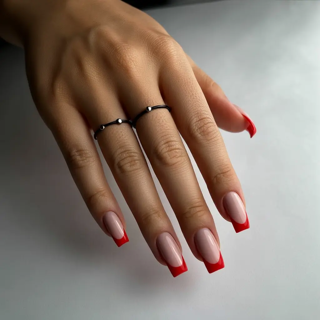 Best Fall Nail Colors for Brown Skin 2025 Classic Nude with Red Tips