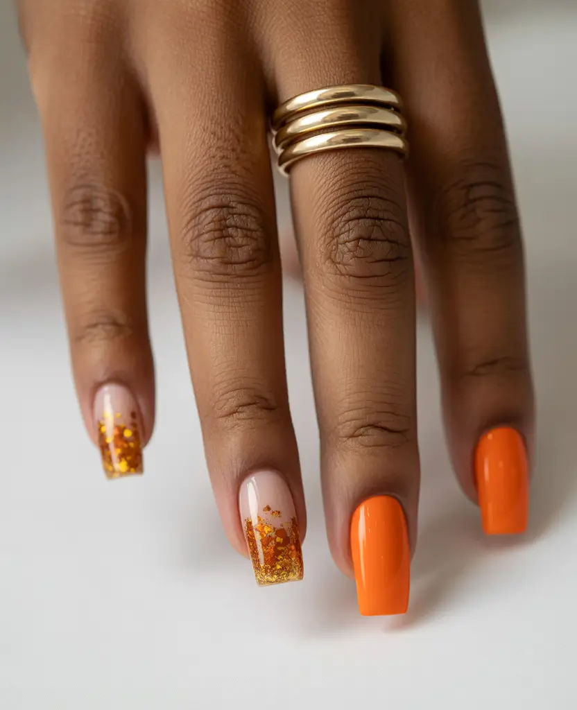 Best Fall Nail Colors for Brown Skin 2025 Golden Ember and Orange