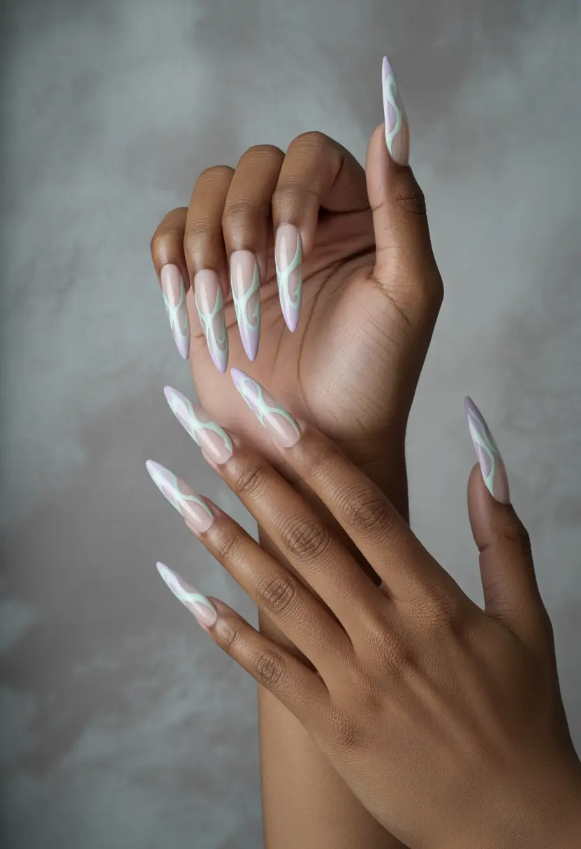 Best Fall Nail Colors for Brown Skin 2025 Iridescent Almond Whispers
