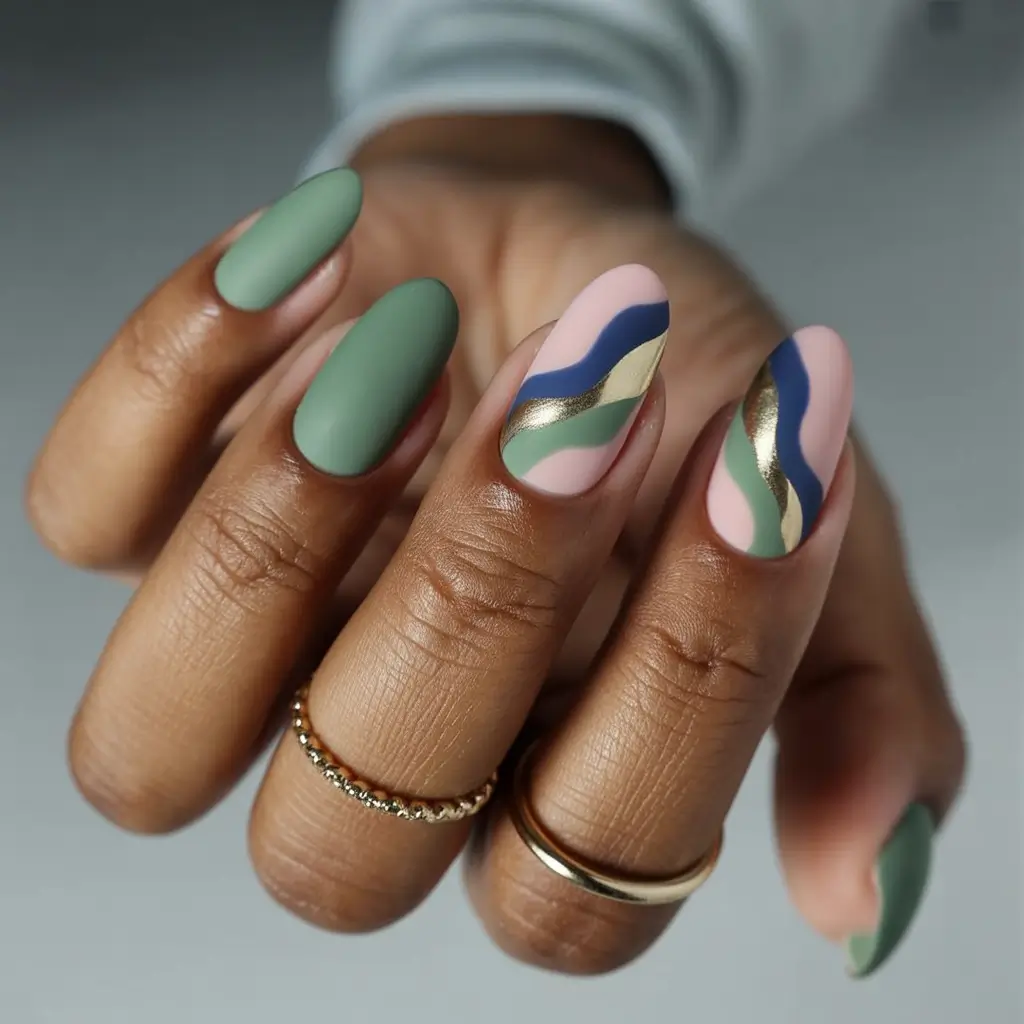 Best Fall Nail Colors for Brown Skin 2025 Earthy Waves with Gold