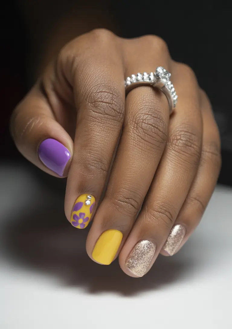 Best Fall Nail Colors for Brown Skin 2025 Playful Jewel Mix