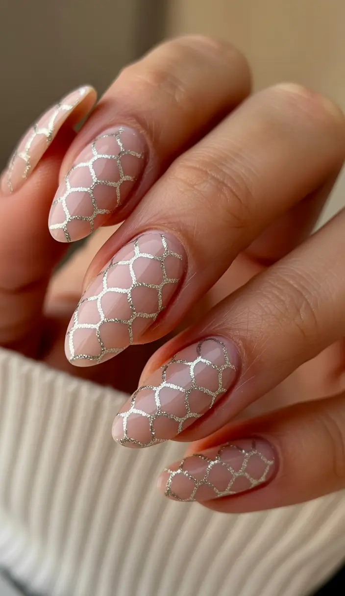 Best Fall Nail Colors for Medium Skin 2025 Silver Mesh Elegance
