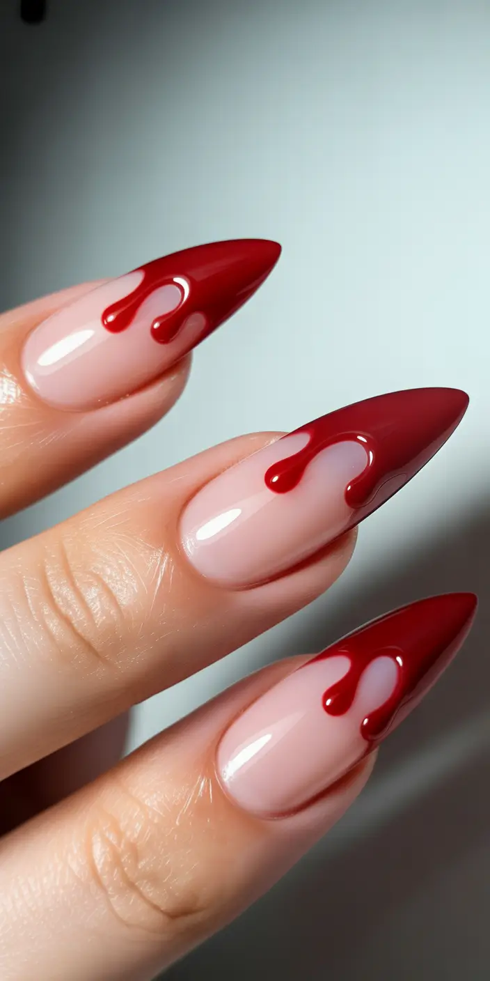 Bold Red Fall Nails 2025 Dramatic Crimson Drips