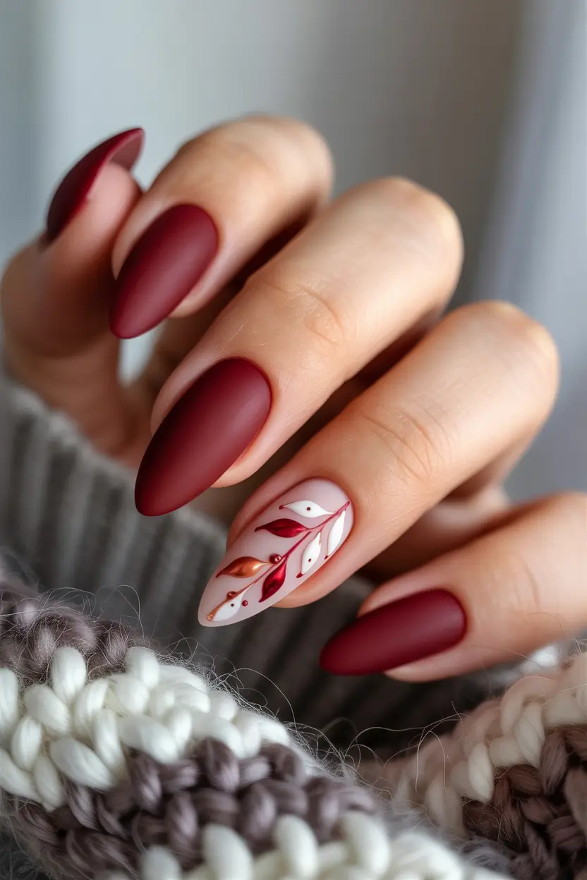 Bold Red Fall Nails 2025 Velvety Matte Wine