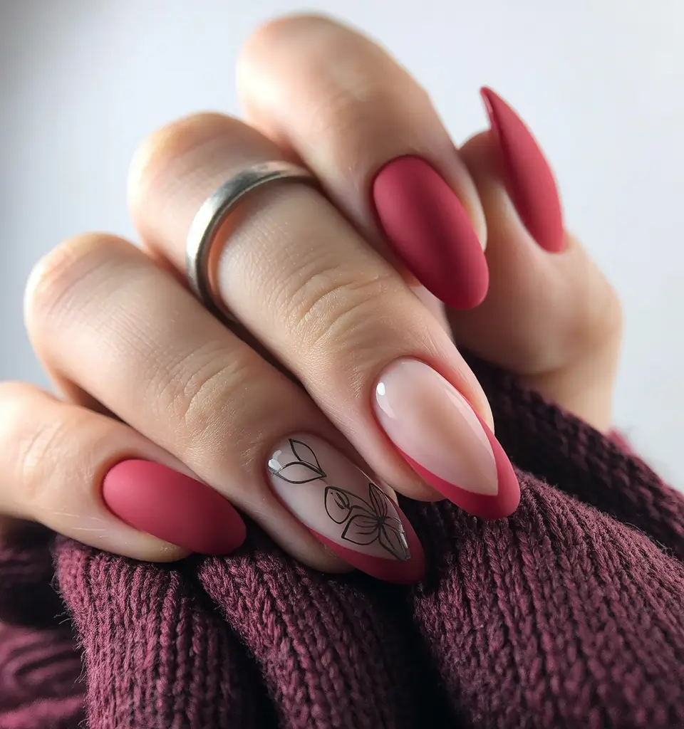 Bold Red Fall Nails 2025 Modern French with a Twist