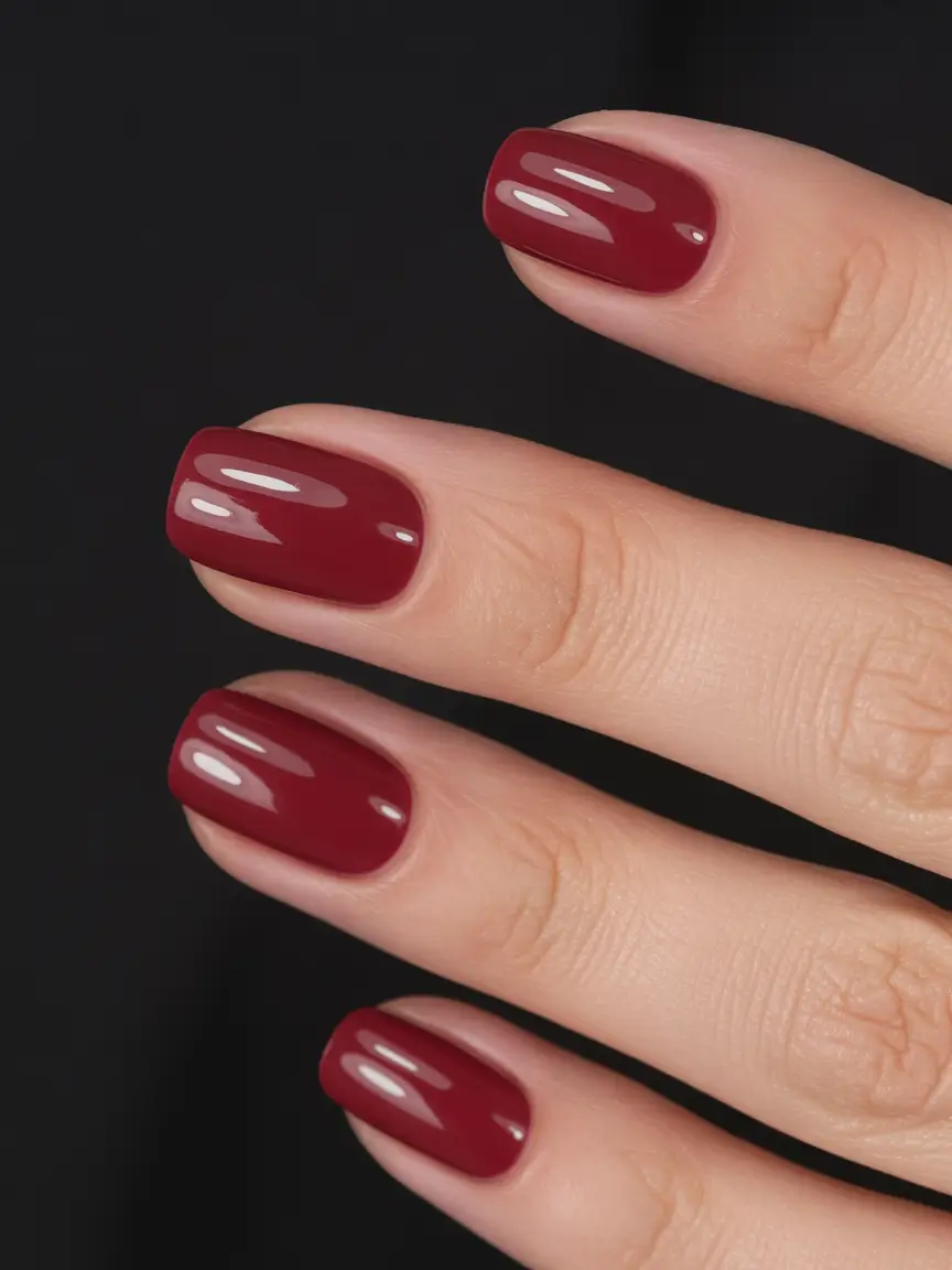 Bold Red Fall Nails 2025 Glossy Short Red Square