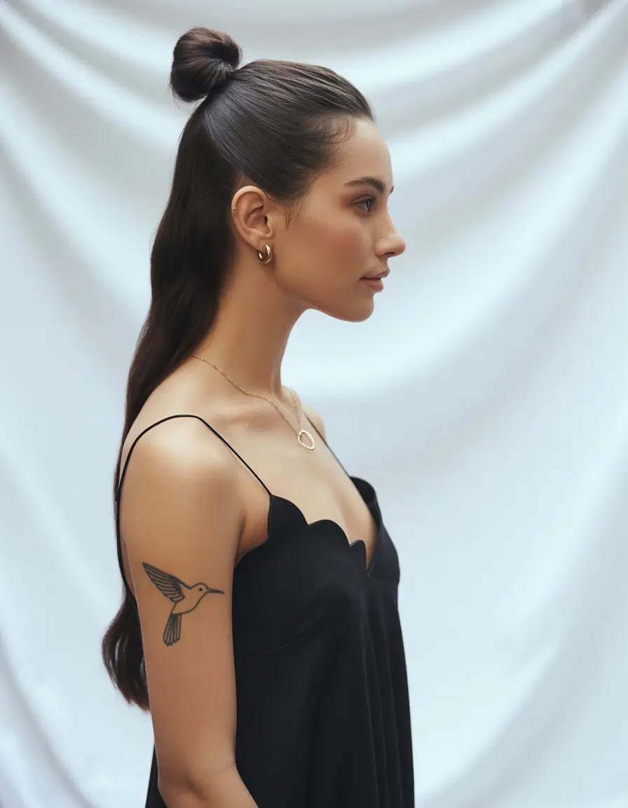 easy fall hairstyles 2025 Half-Up Top Knot