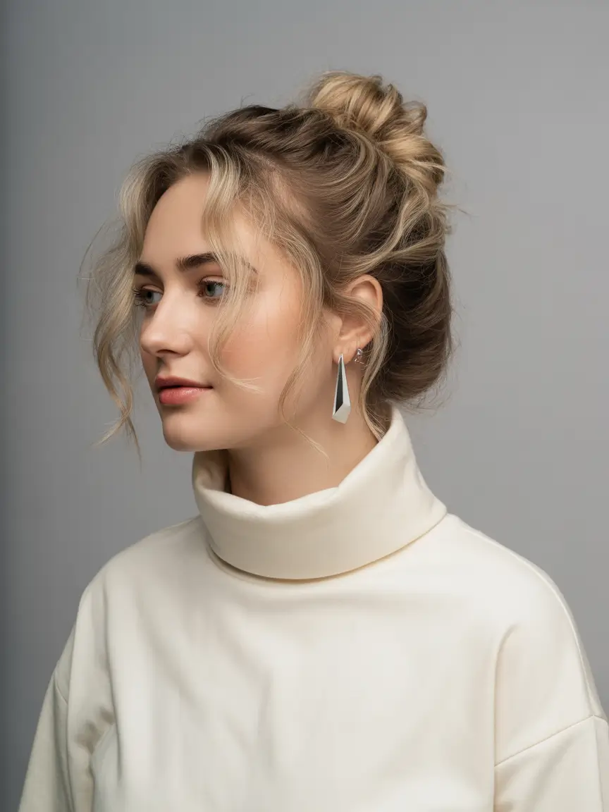 easy fall hairstyles 2025 Messy Textured Bun