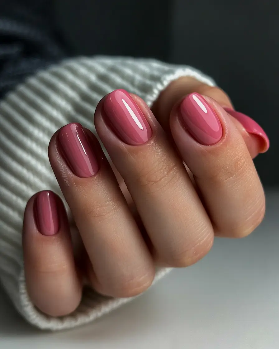 Cute Pink Fall Nails 2025 Cozy Dusty Pink