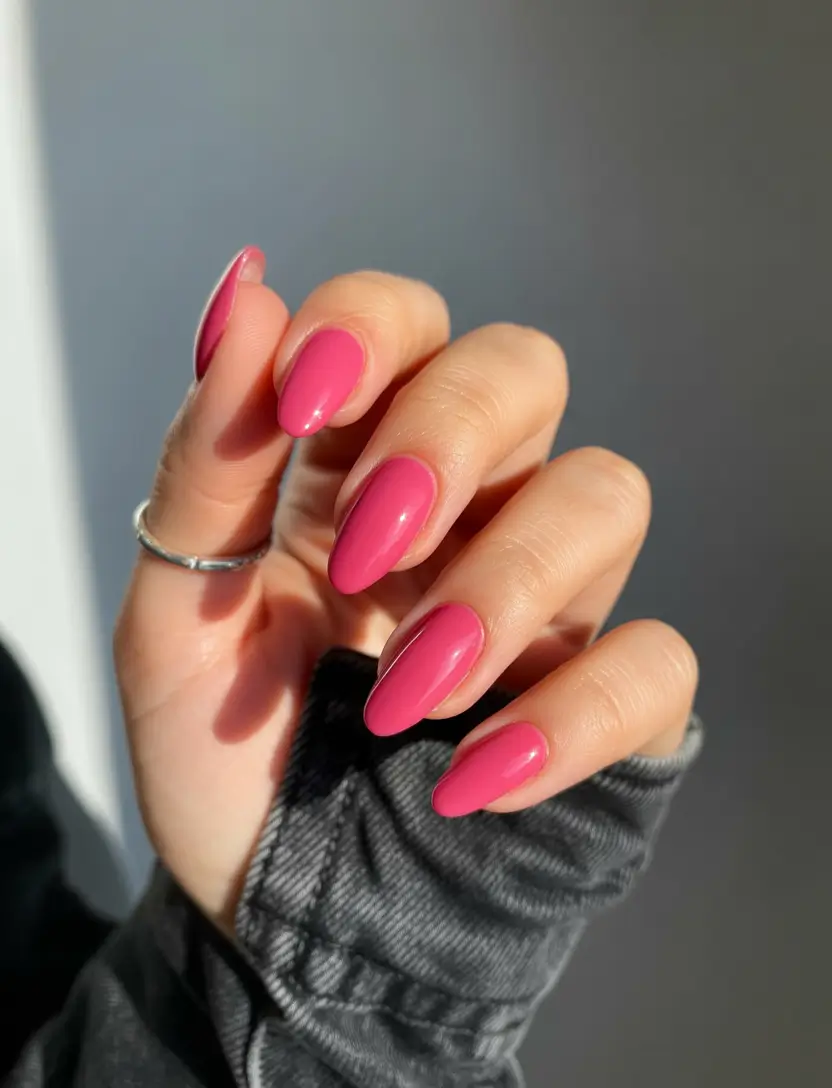 Cute Pink Fall Nails 2025 Classic Hot Pink Elegance