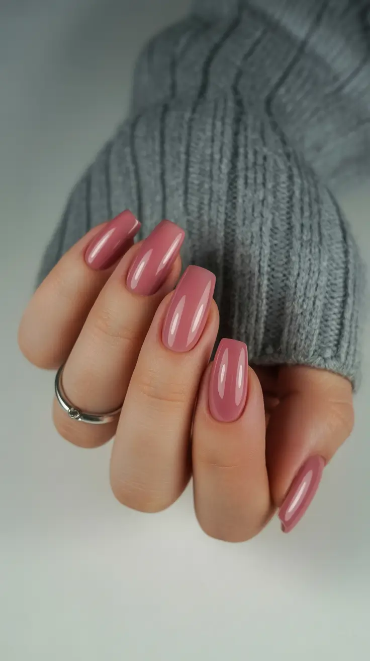 Cute Pink Fall Nails 2025 Classic Mauve with a Modern Shape