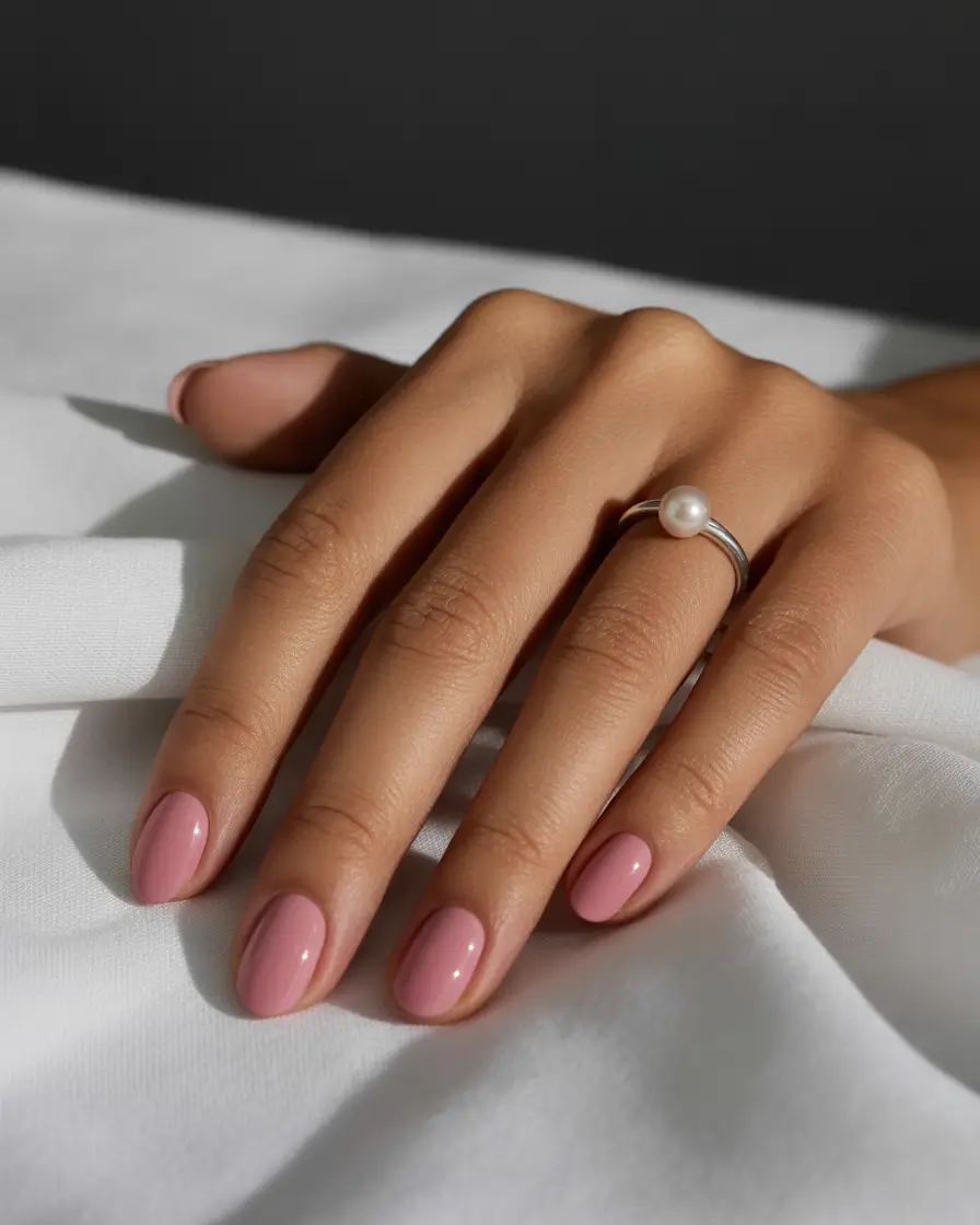 Cute Pink Fall Nails 2025 Soft Rose Simplicity