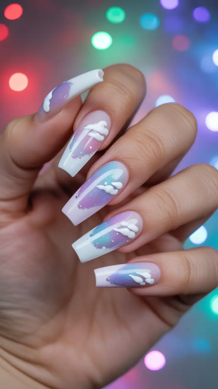 Fall 2025 Ballerina Nails Dreamy Skies Gradient
