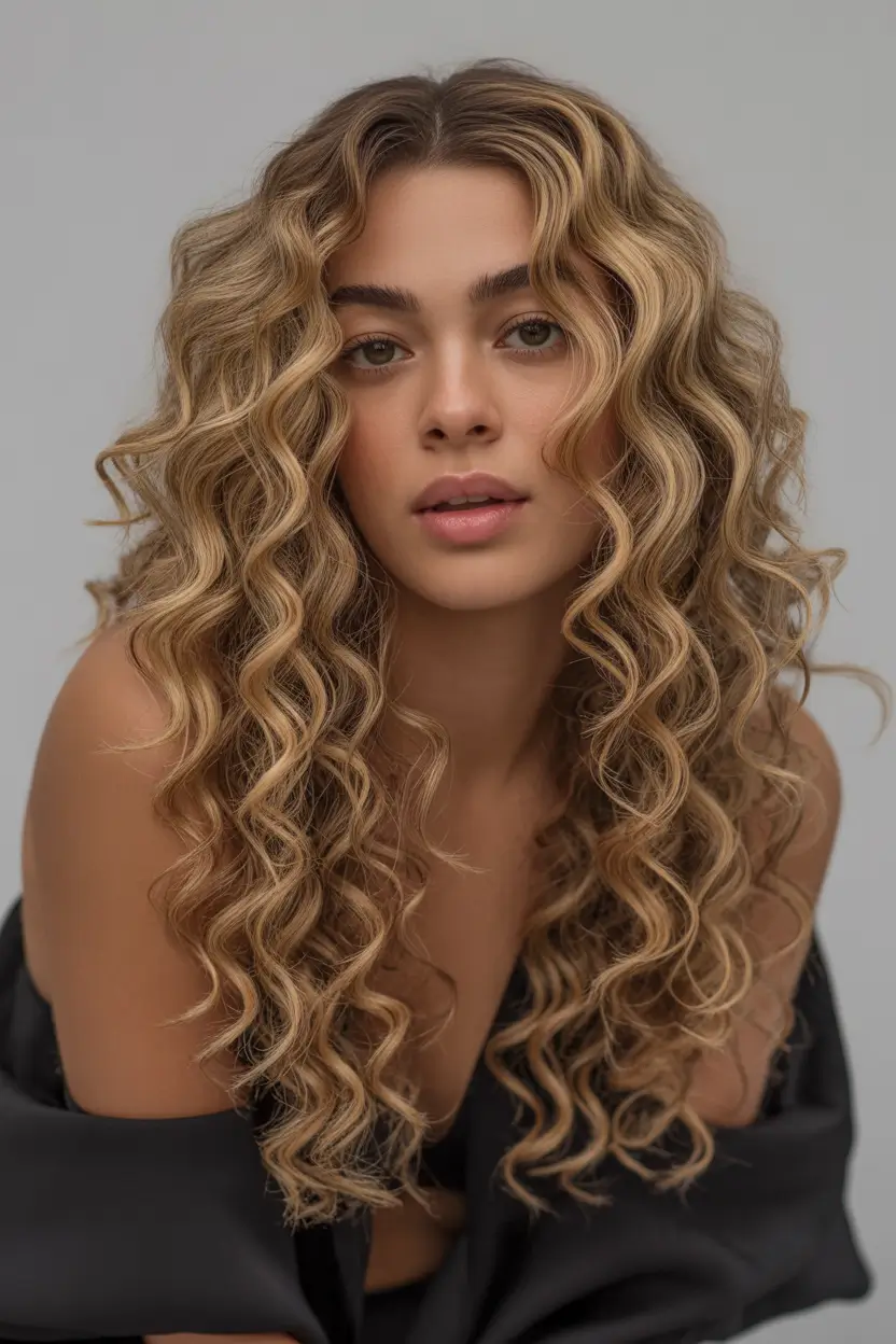 Fall Hair Color Ideas for Deep Skin Golden Spiral Definition