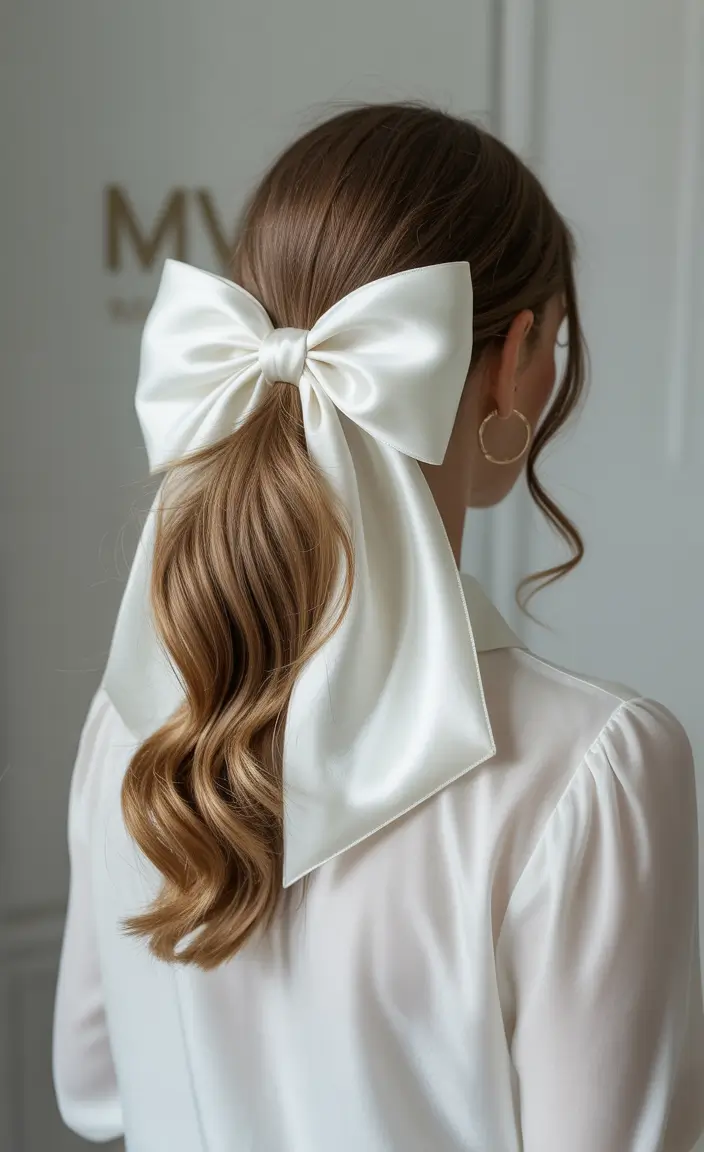 fall-hairstyles-and-colors-2025-Classic-Ribbon-Ponytail