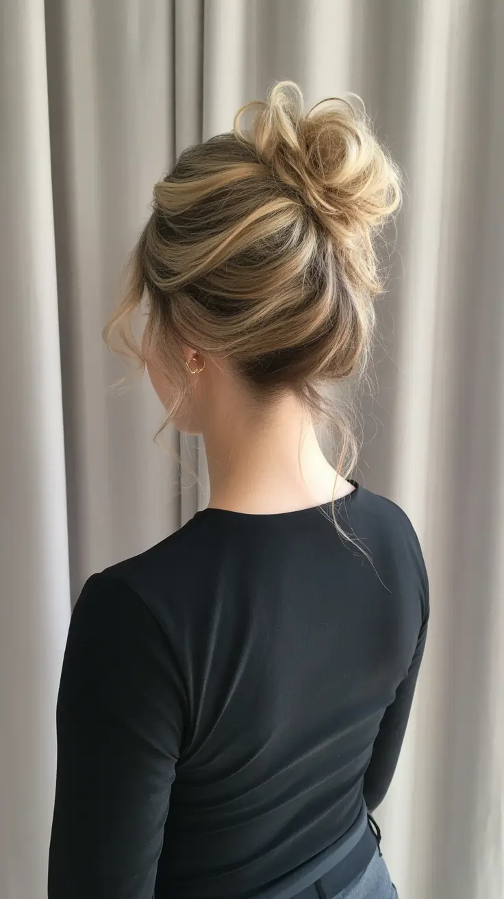 fall-hairstyles-and-colors-2025-Textured-Loose-Bun