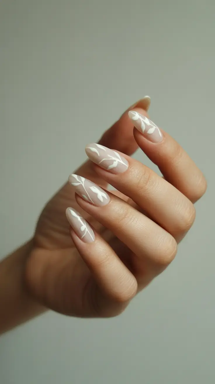 Fall 2025 Manicure Trends Whispered Branches in Cream