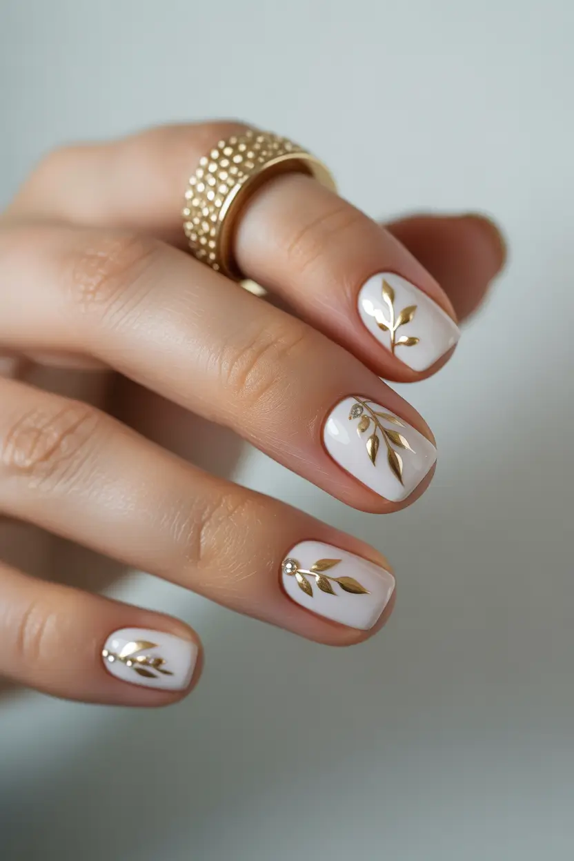 Fall 2025 Manicure Trends Golden Branch Minimalism
