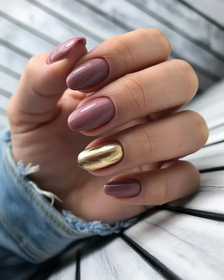 Fall-2025-Manicure-Trends-Velvet-Mauve-with-Golden-Accent