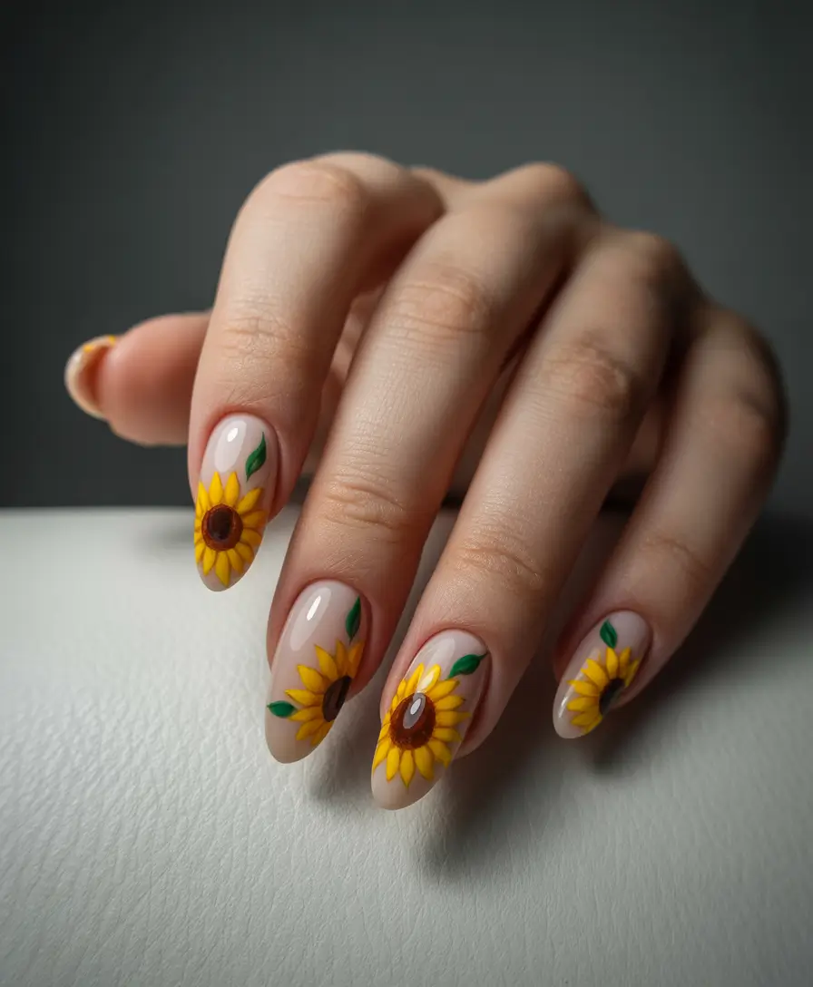 Fall 2025 Manicure Trends Sunflower Glow