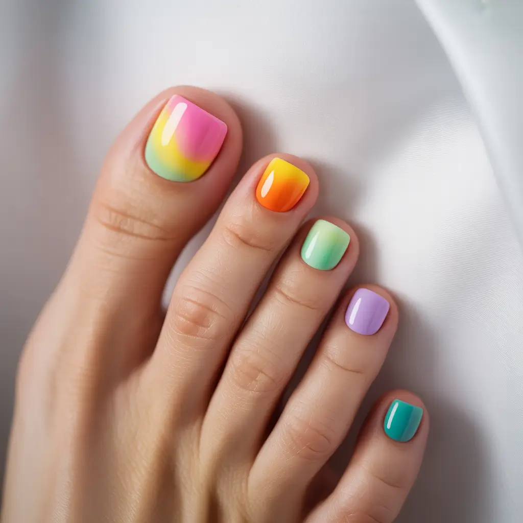 Fall Toe Nail Colors Sorbet Fade: Gradient Joy