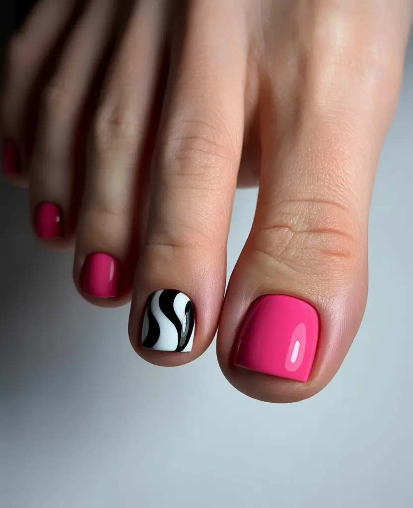 Fall Toe Nail Colors Barbiecore Meets Zebra Chic