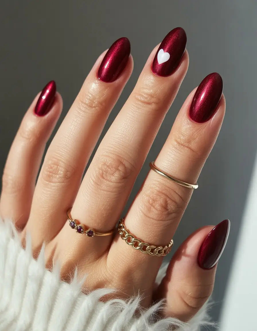 Fall Cat Eye Nail Designs 2025 Crimson Romance