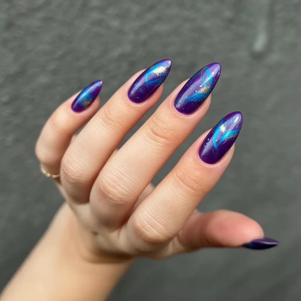 Fall Cat Eye Nails 2025 Galaxy Purple Cat Eye
