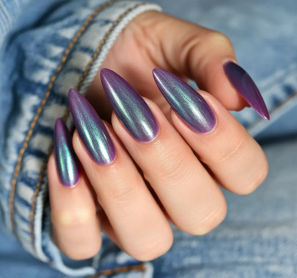 Fall Cat Eye Nails 2025 Amethyst Glow Cat Eye