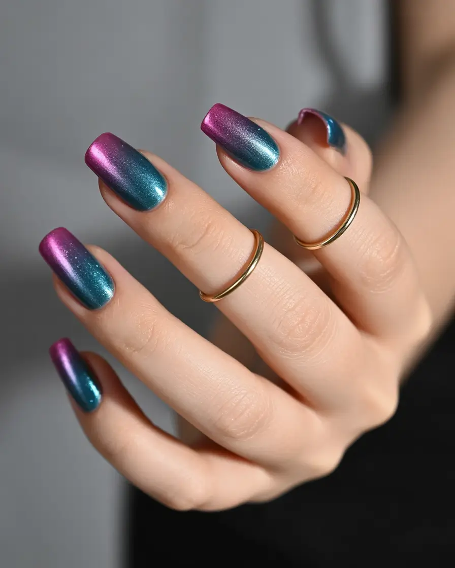 Fall Cat Eye Nails 2025 Twilight Ombre Cat Eye