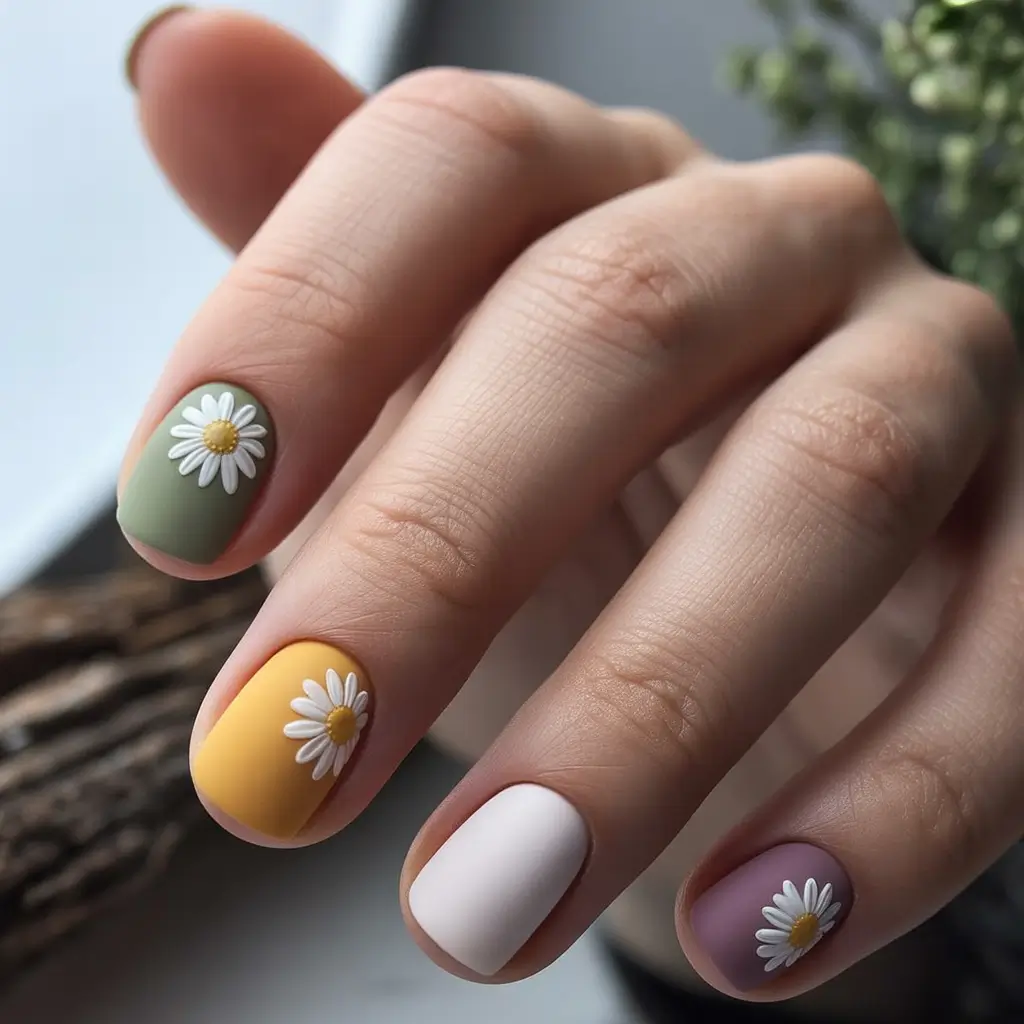 Fall Nail Art Designs 2025 Matte Meadow Charm
