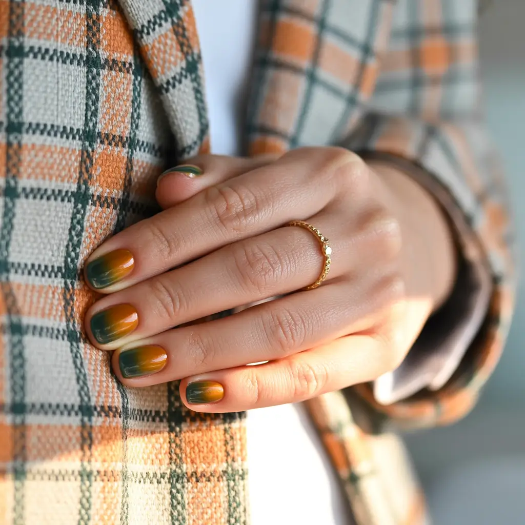 Fall Nail Art Designs 2025 Autumn Forest Ombre