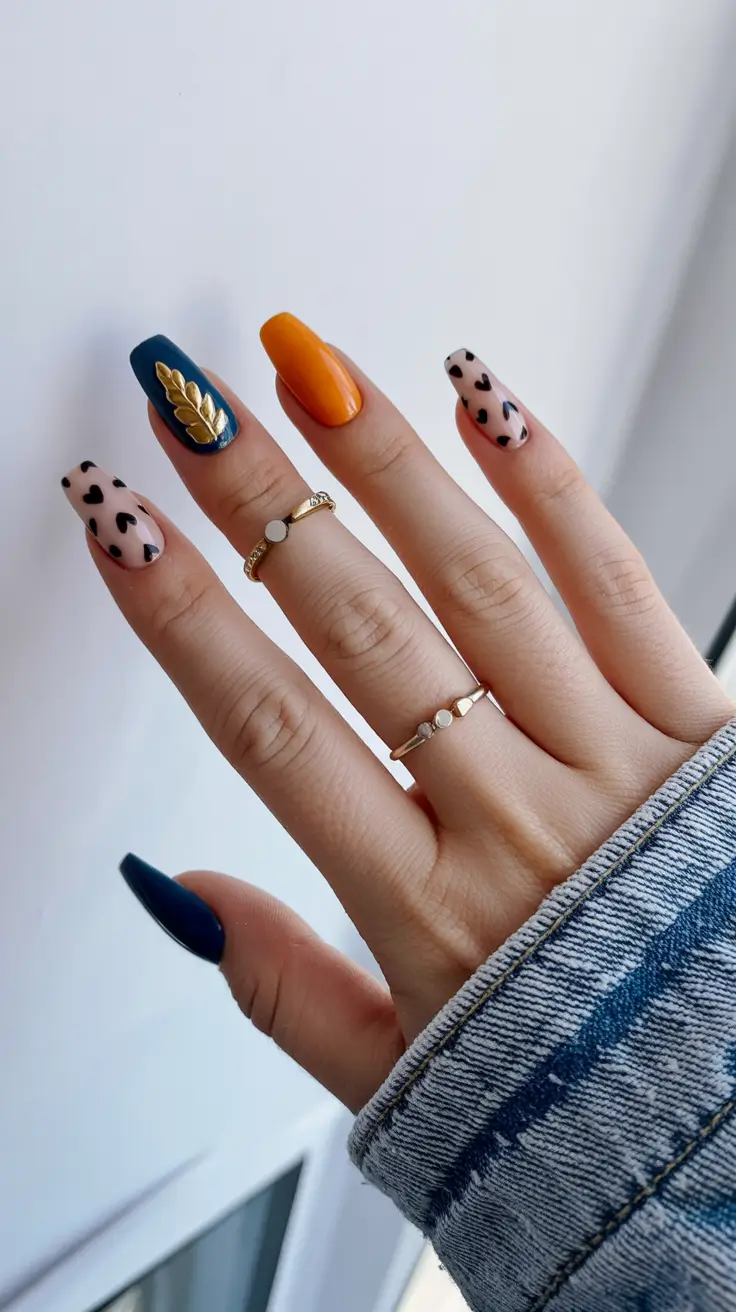 Fall Nail Colors for Fair Skin 2025 – Bold Contrast With Gold Accents