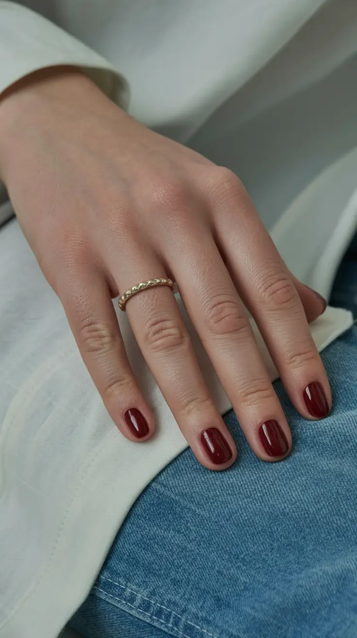 Fall Nail Colors for Fair Skin 2025 – Classic Burgundy Sophistication