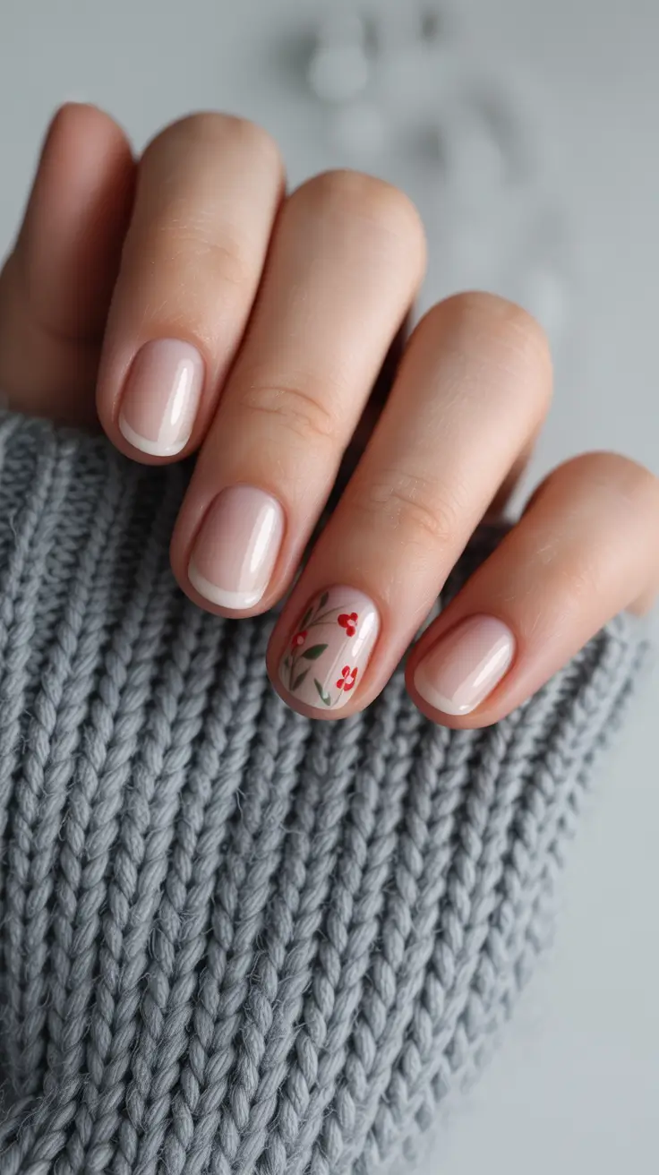 Fall Nail Colors for Fair Skin 2025 – Neutral Nude With Subtle Blossoms