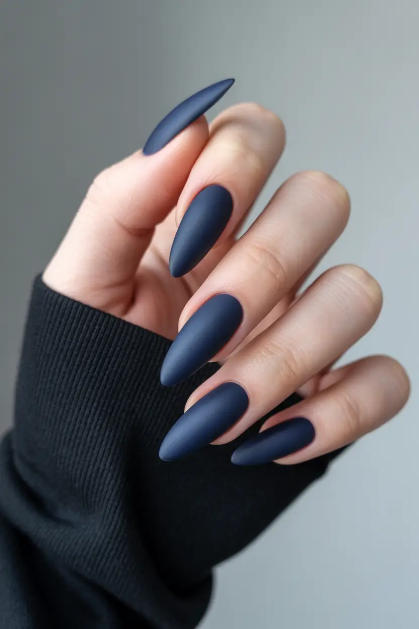 Fall Nails 2025 Matte Midnight Elegance