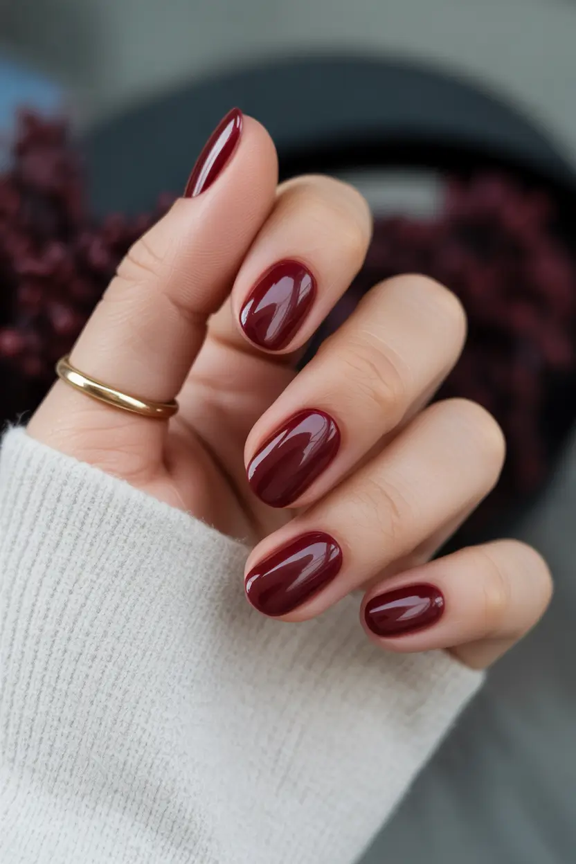 Fall Nails 2025 Classic Wine Reds
