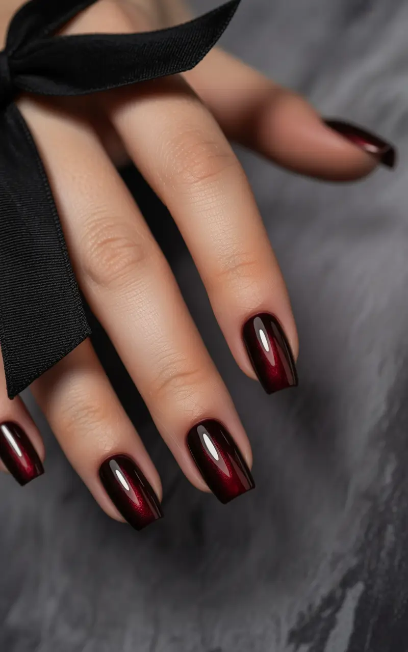 Fall Nails 2025 Deep Garnet Drama