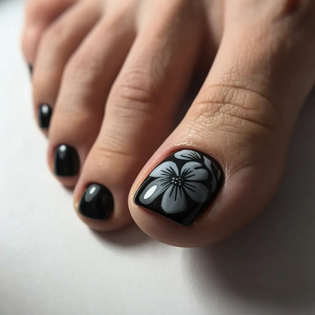 Fall pedicure colors Midnight Bloom