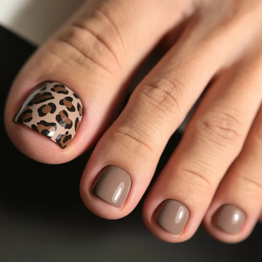 Fall pedicure colors Wild Taupe Leopard