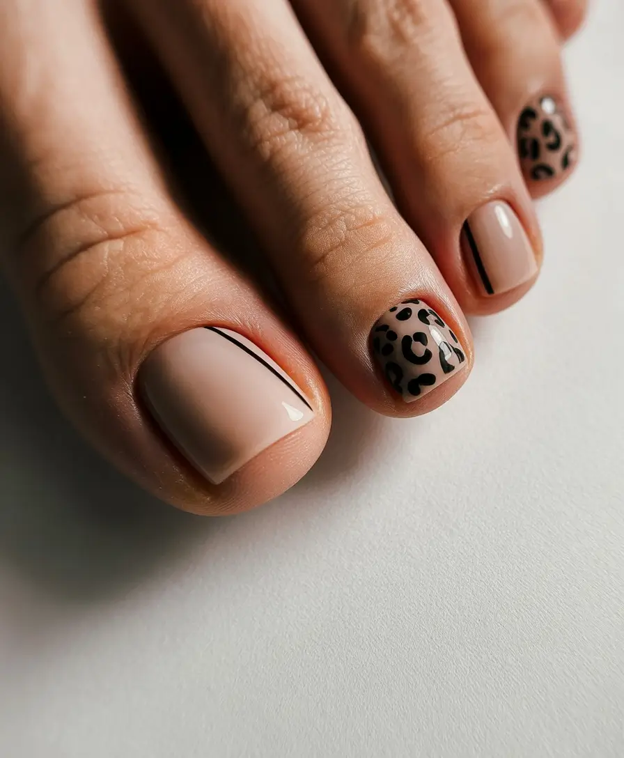 Fall pedicure colors Leopard Meets Minimalism