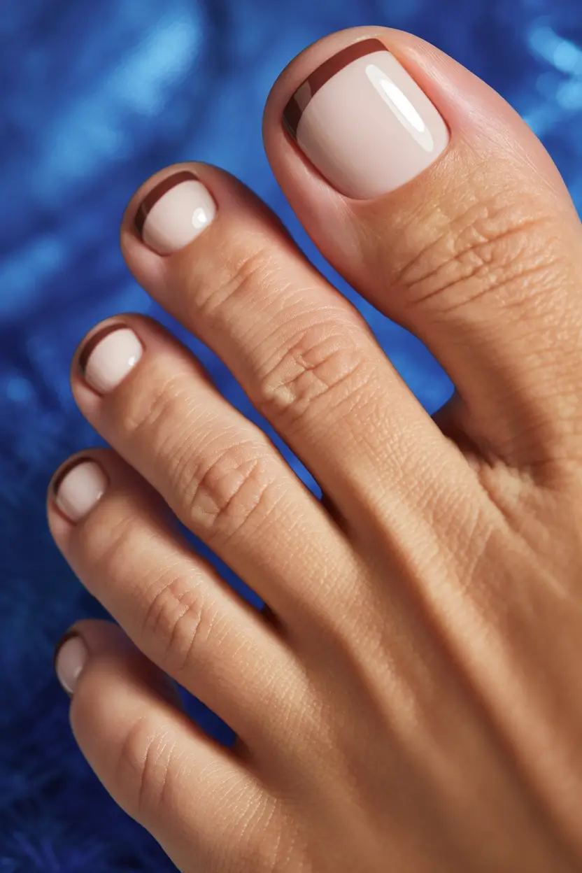 Fall pedicure colors Chocolate-Tipped Elegance