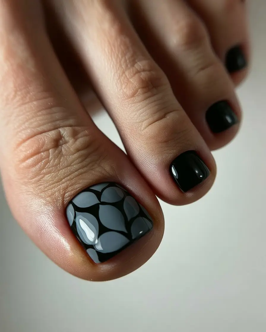 Fall pedicure colors Graphite Petal Geometry