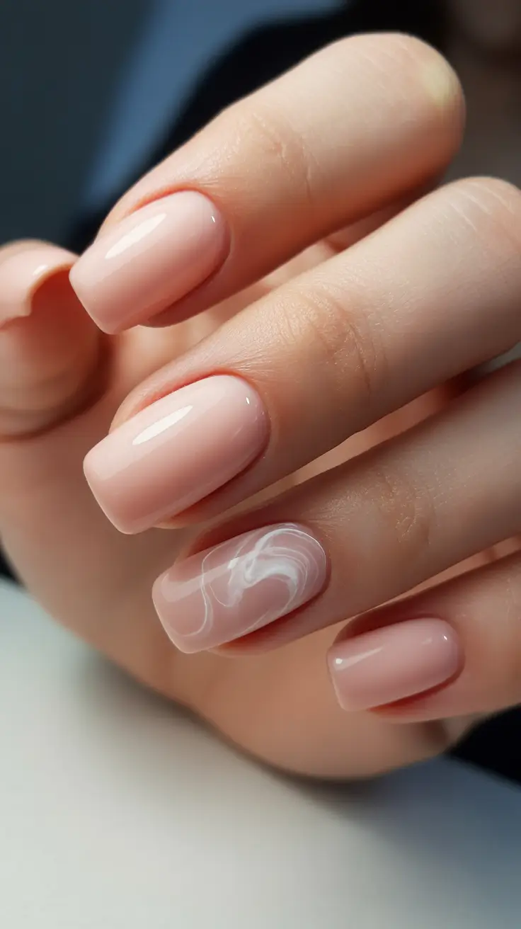 Latest Fall 2025 Nail Trends Soft Nude Marble for Everyday Luxury